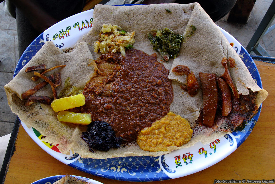 Инжера - традиционная эфиопская еда.