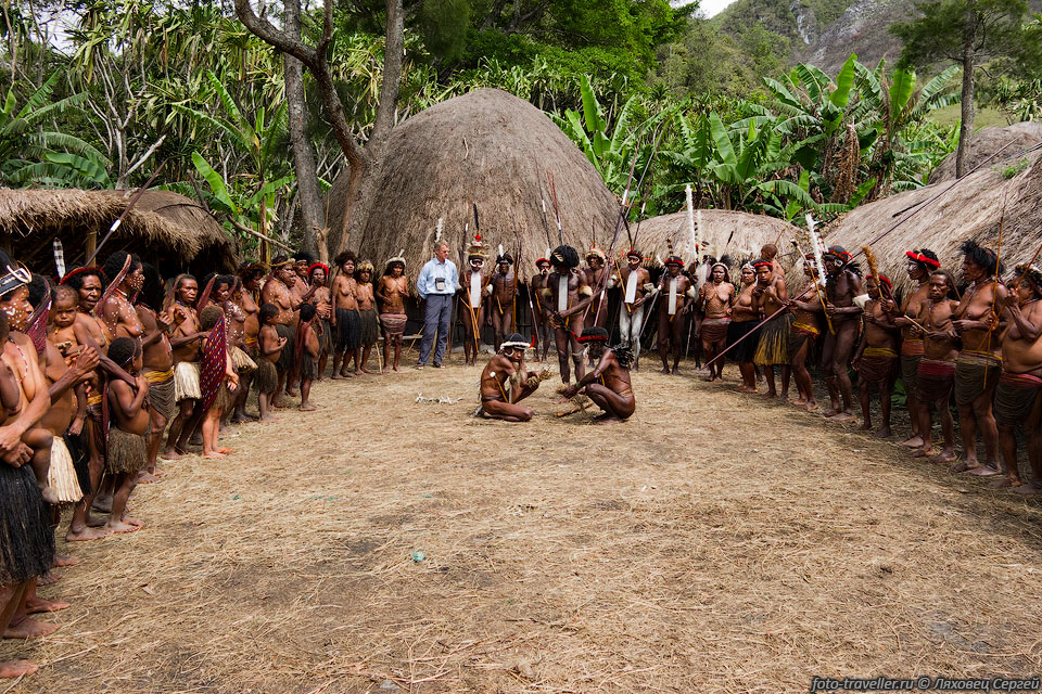 Племена дани живут небольшими поселениями по 20-70 человек