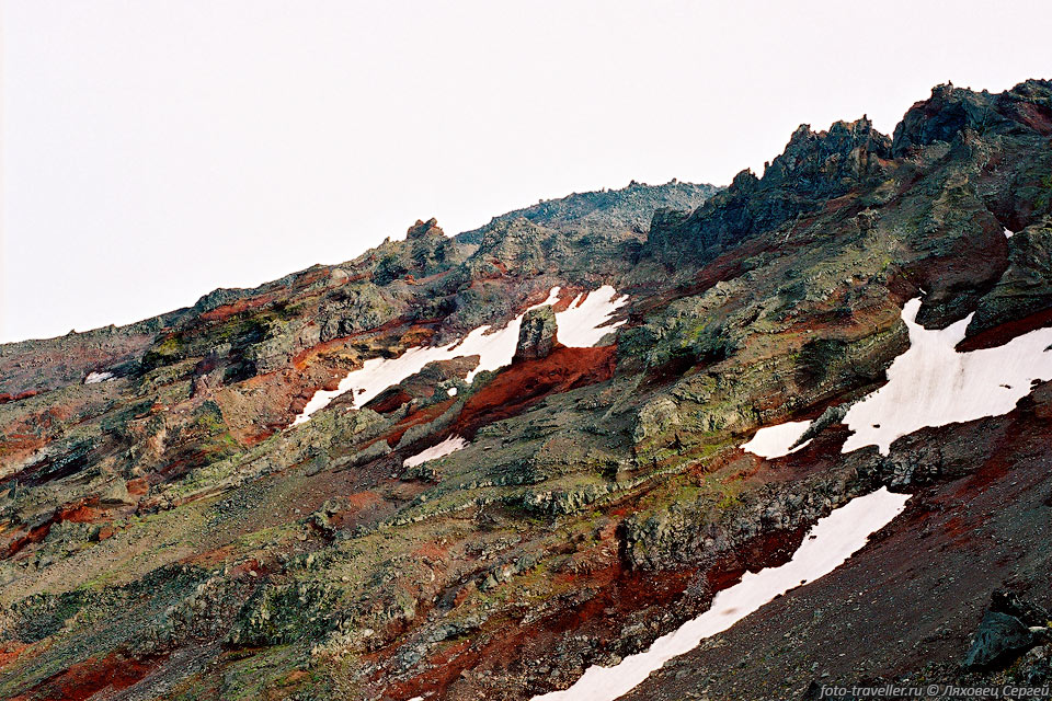 Разноцветный склон вулкана Желтовский
