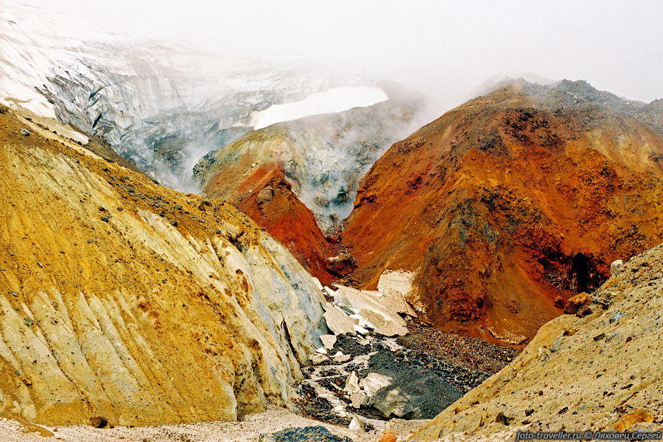 Борта каньона при подъеме на вулкан Мутновский.