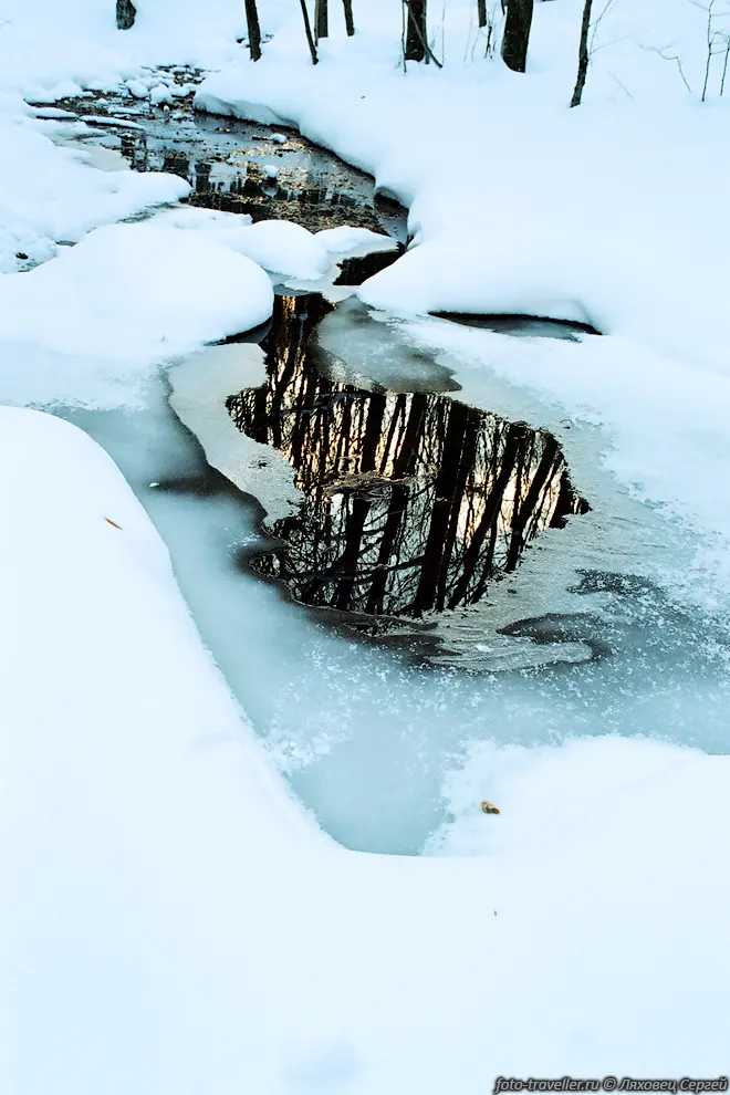 Зеркало воды в снежной рамке