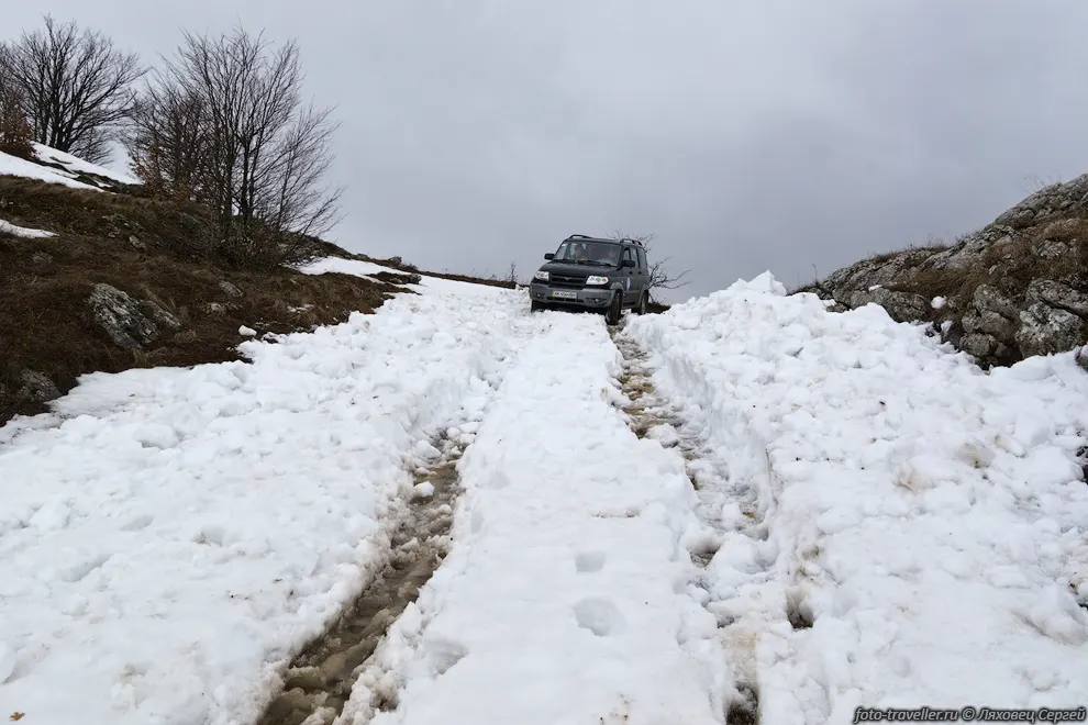 Дорога по сугробу