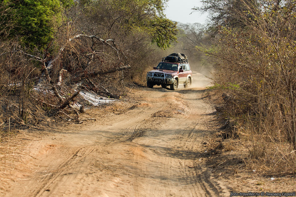 Обычная для Мадагаскара плоховатая грунтовка.
Дорога узкая, заросла, приходится ехать медленно.
Если машину не жалеть, то можно и быстрее.