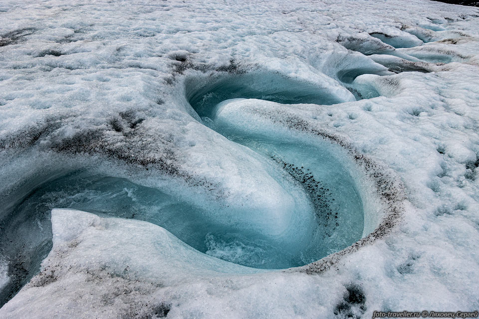 Изгиб ручья на леднике Северный