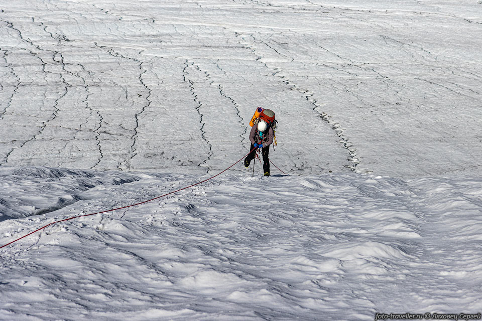 Ледник Северный и ледник Палатка - это практически единственные

ледники в нашем походе, которые не были покрыты свежим снегом