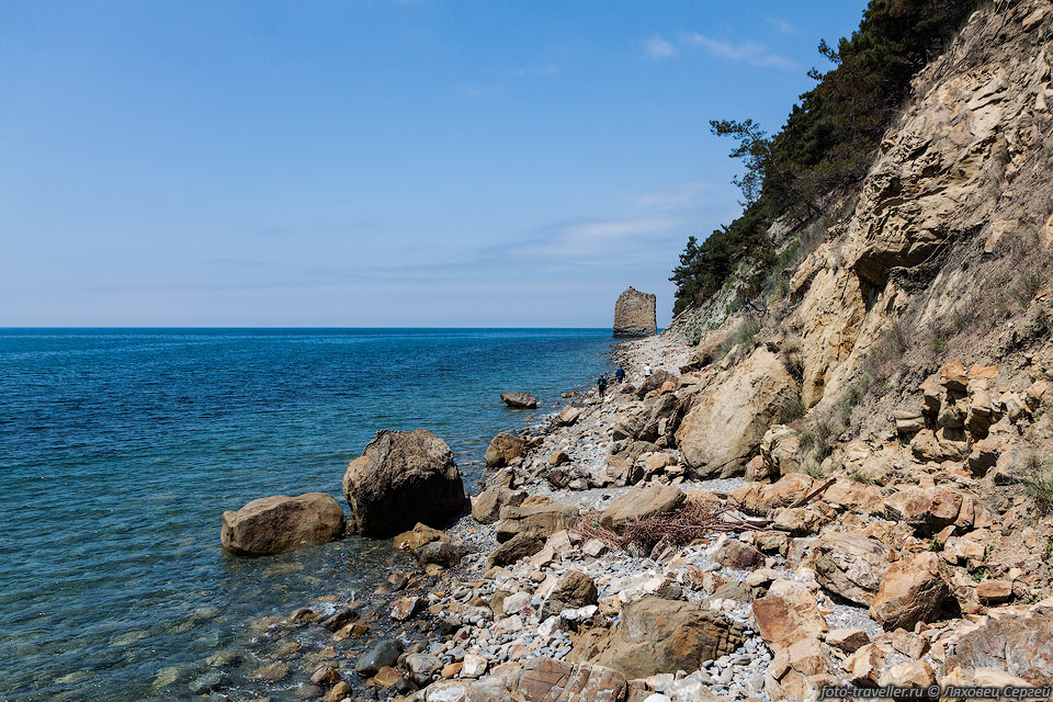 Скала Парус находится на берегу Чёрного моря в 17 км к юго-востоку 
от Геленджика, недалеко от села Прасковеевка.
В сезон парковка в деревне платная, сейчас было пусто.
