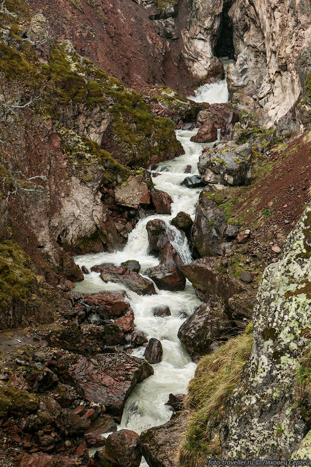 Река Кызылкол перед водопадом