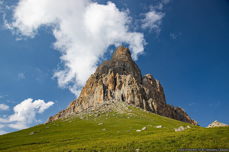 Гора Хазнибаши, вид с перевала Хазнывцек (2530 м)