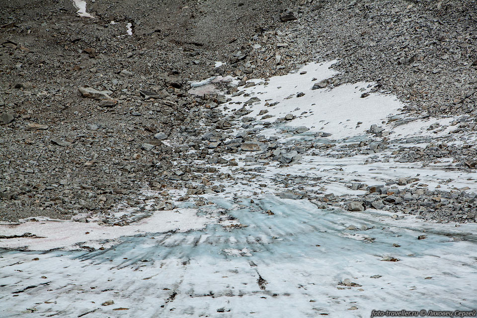 Ледник в верховьях реки Бюрокан под перевалом 25 лет Советской 
Латвии