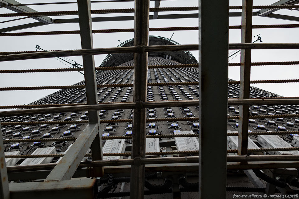 В 2014 году на Останкинскую башню были смонтированы медиафасады 
(светодиодные экраны).
Общая площадь поверхности экранов двух ярусов составила 3753 м2.