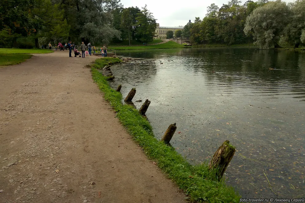Укрепленный берег озера