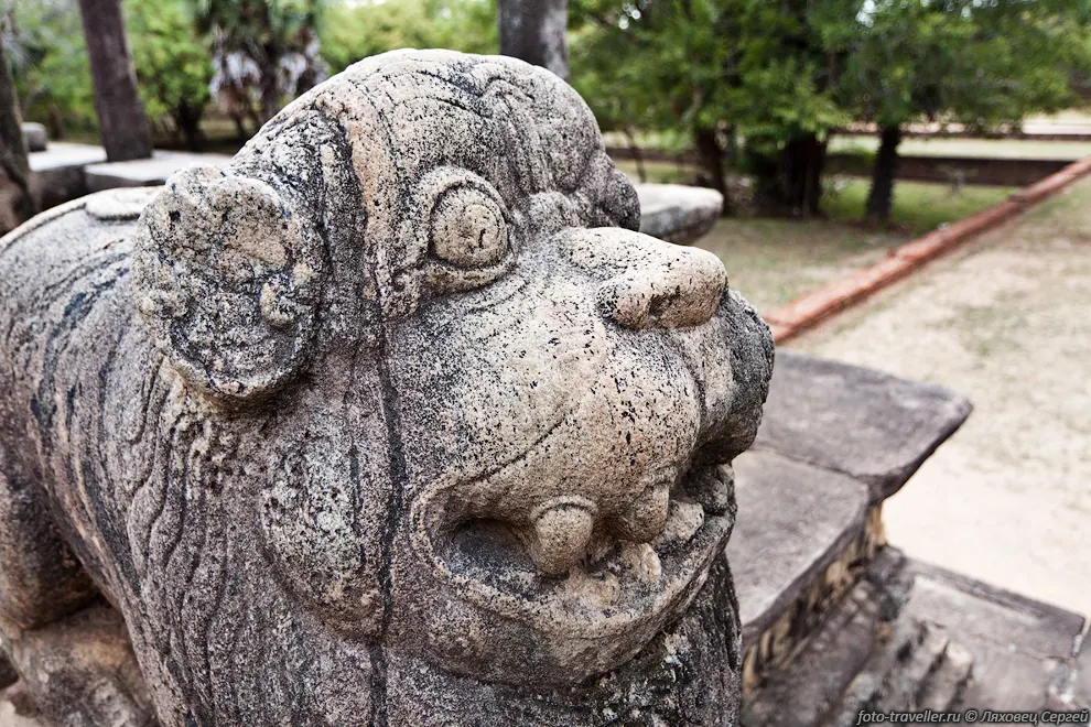 Лев стоящий возле трона в королевском дворце (King Nissanka
Malla’s Palace).
После Ритигалы мы переезжаем в Полоннаруву (Polonnaruwa).