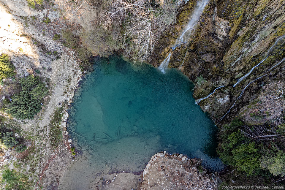Водобойная яма слабоинтересного водопада Учан-Су.
Водопад с таким названием есть и в Крыму.