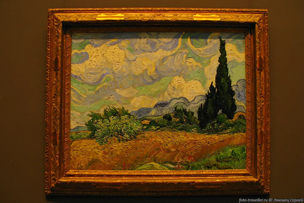 Картина Ван Гога "Пшеничное поле с кипарисами" (Wheat
field with cypresses) написана в1889 году