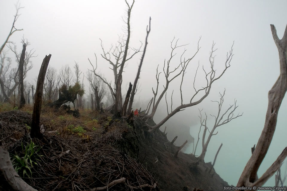 Озеро Вуи (Lake Vui, Hot Lake, Manaro Crater Lake) спряталось 
в тумане. 